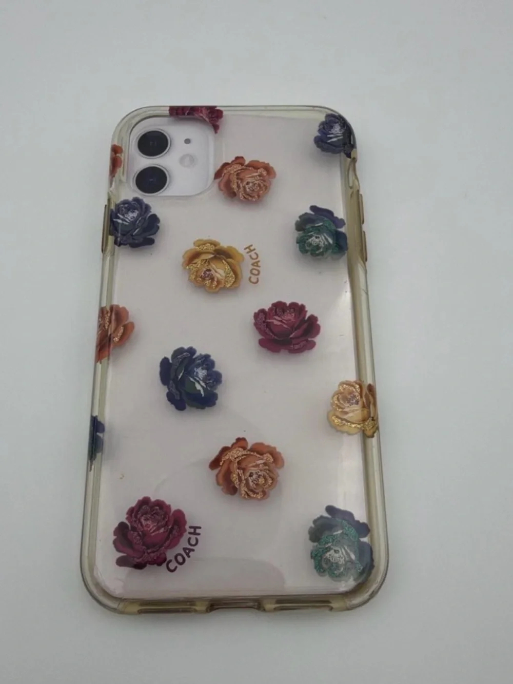 Coach Clear Floral iPhone 11 Case with Multicolor Roses